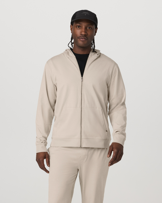 Men Vuori Men's Coronado Full Zip Hoodie 2.0 Limestone Heather