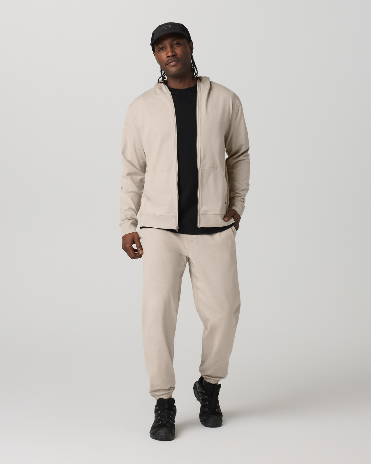 Men Vuori Men's Coronado Full Zip Hoodie 2.0 Limestone Heather