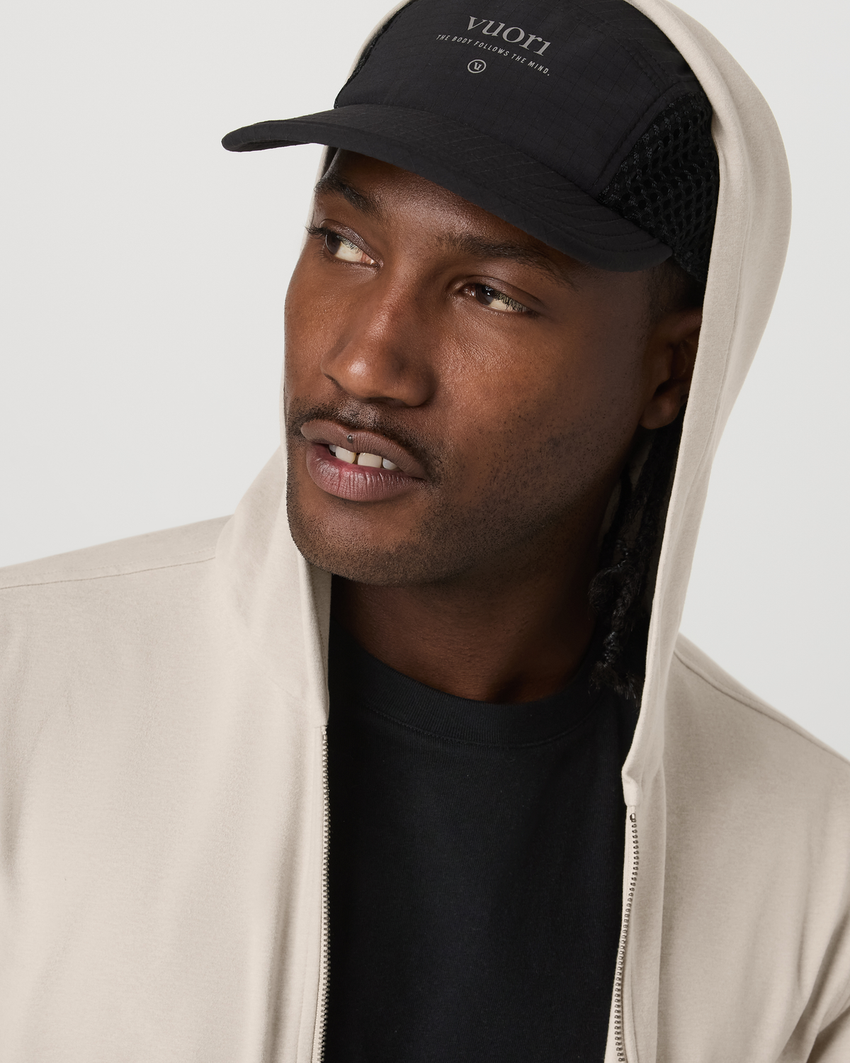 Men Vuori Men's Coronado Full Zip Hoodie 2.0 Limestone Heather