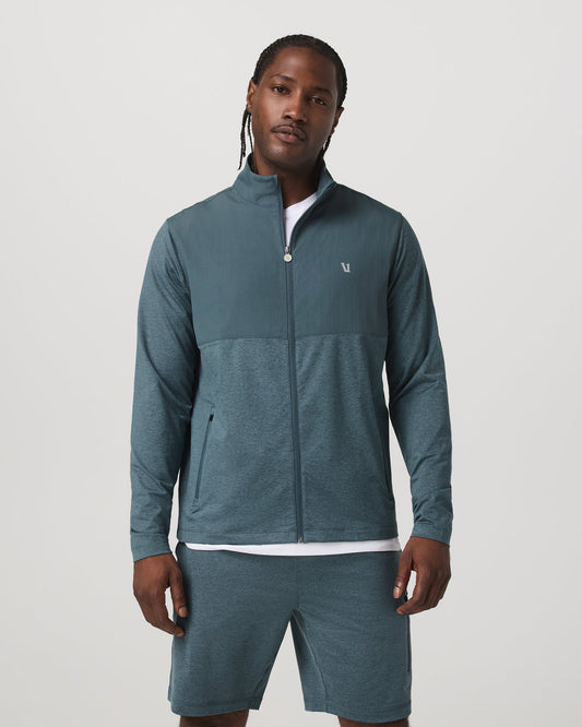 Men Vuori Sunday Element Track Jacket Men's Blue Sea Heather Jacket