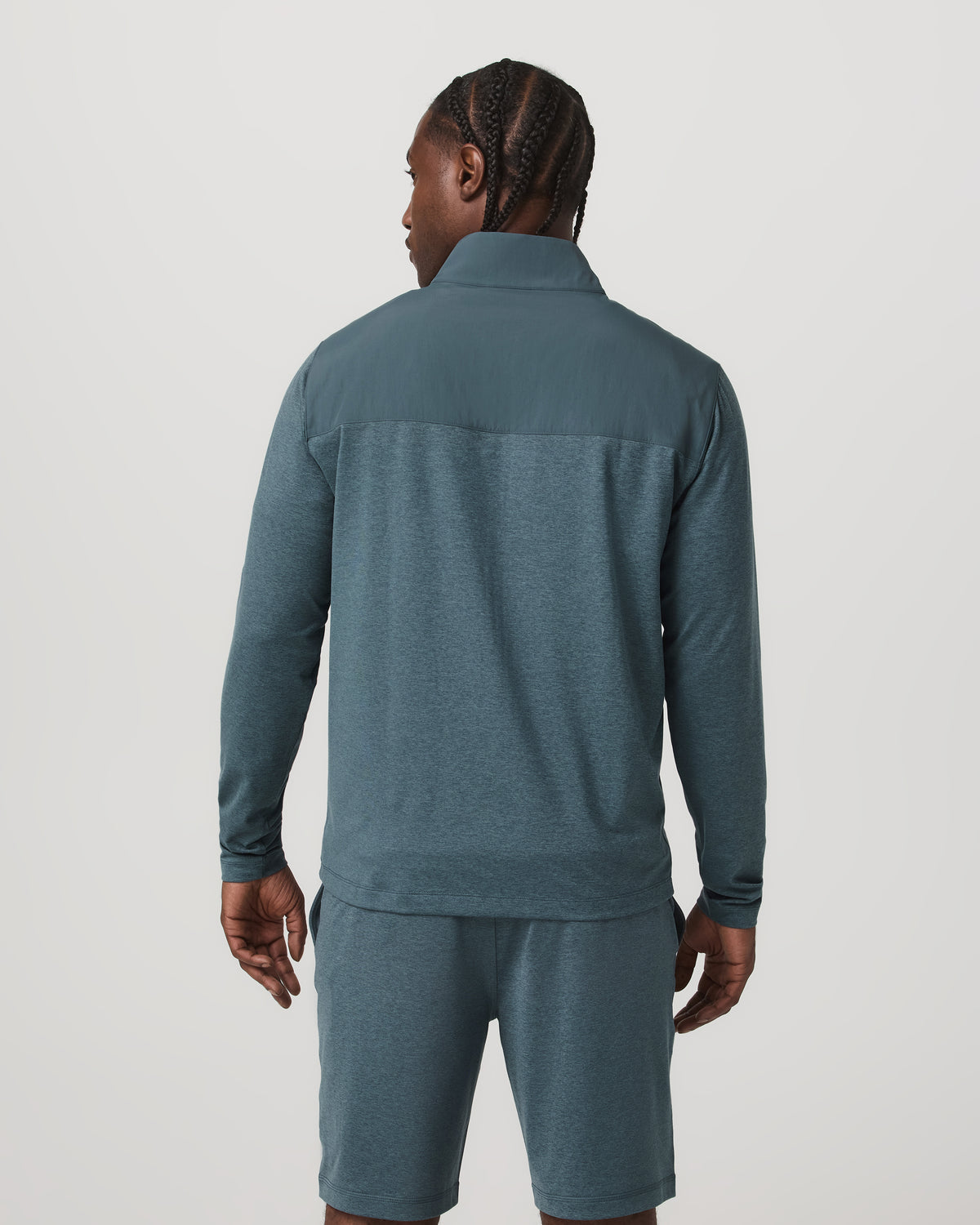 Men Vuori Sunday Element Track Jacket Men's Blue Sea Heather Jacket