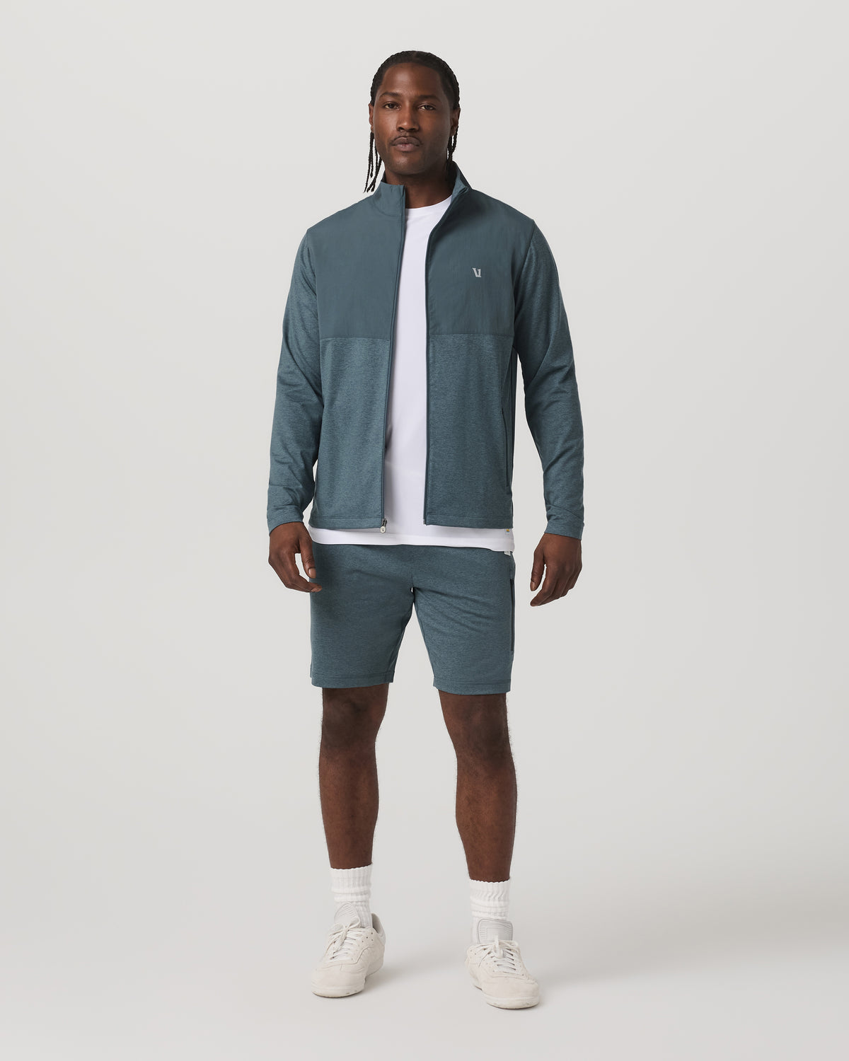 Men Vuori Sunday Element Track Jacket Men's Blue Sea Heather Jacket