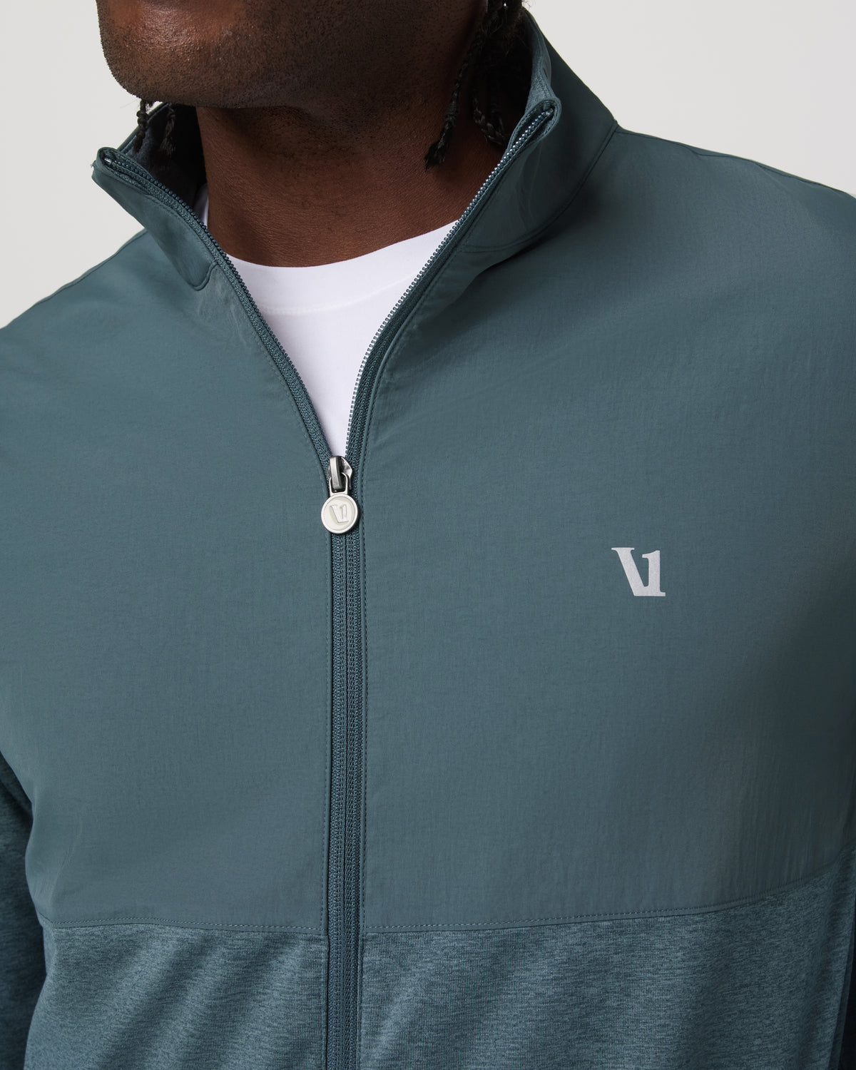 Men Vuori Sunday Element Track Jacket Men's Blue Sea Heather Jacket