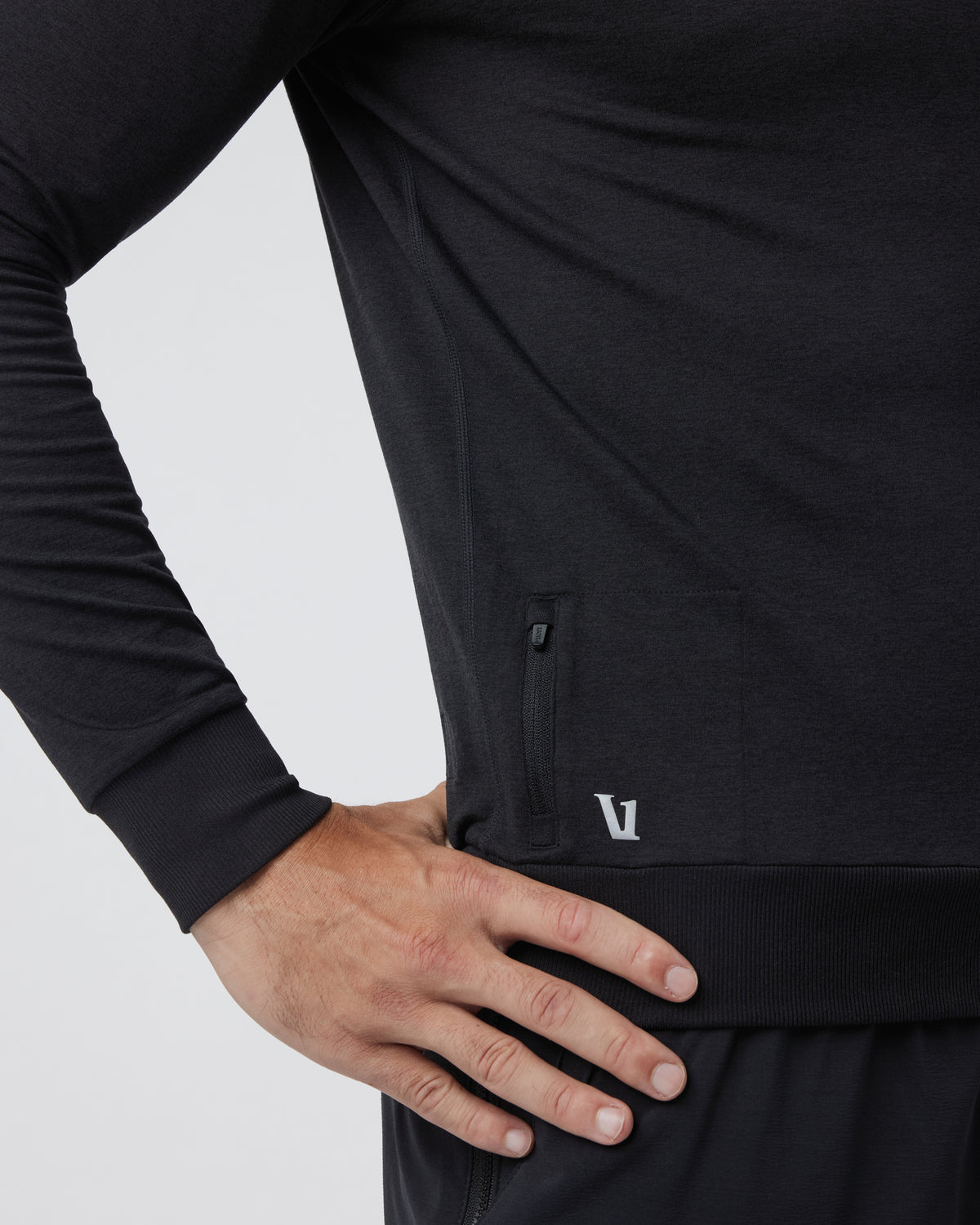 Men Vuori Ponto Performance Crew Men's Black Pullover