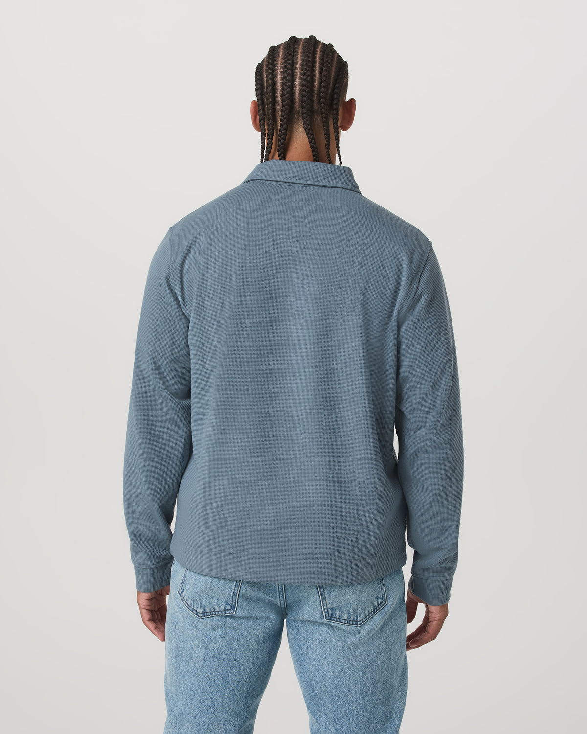 Men Vuori Long Sleeve Waffle Polo Men's Abyss Polo Shirt