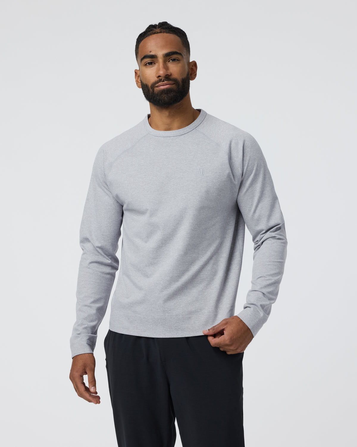 Men Vuori Coronado Crew Light Heather Grey