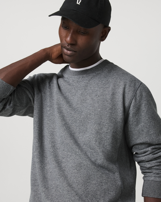 Men Vuori Cypress Vintage Crew Men's Heather Grey Fleece Pullover