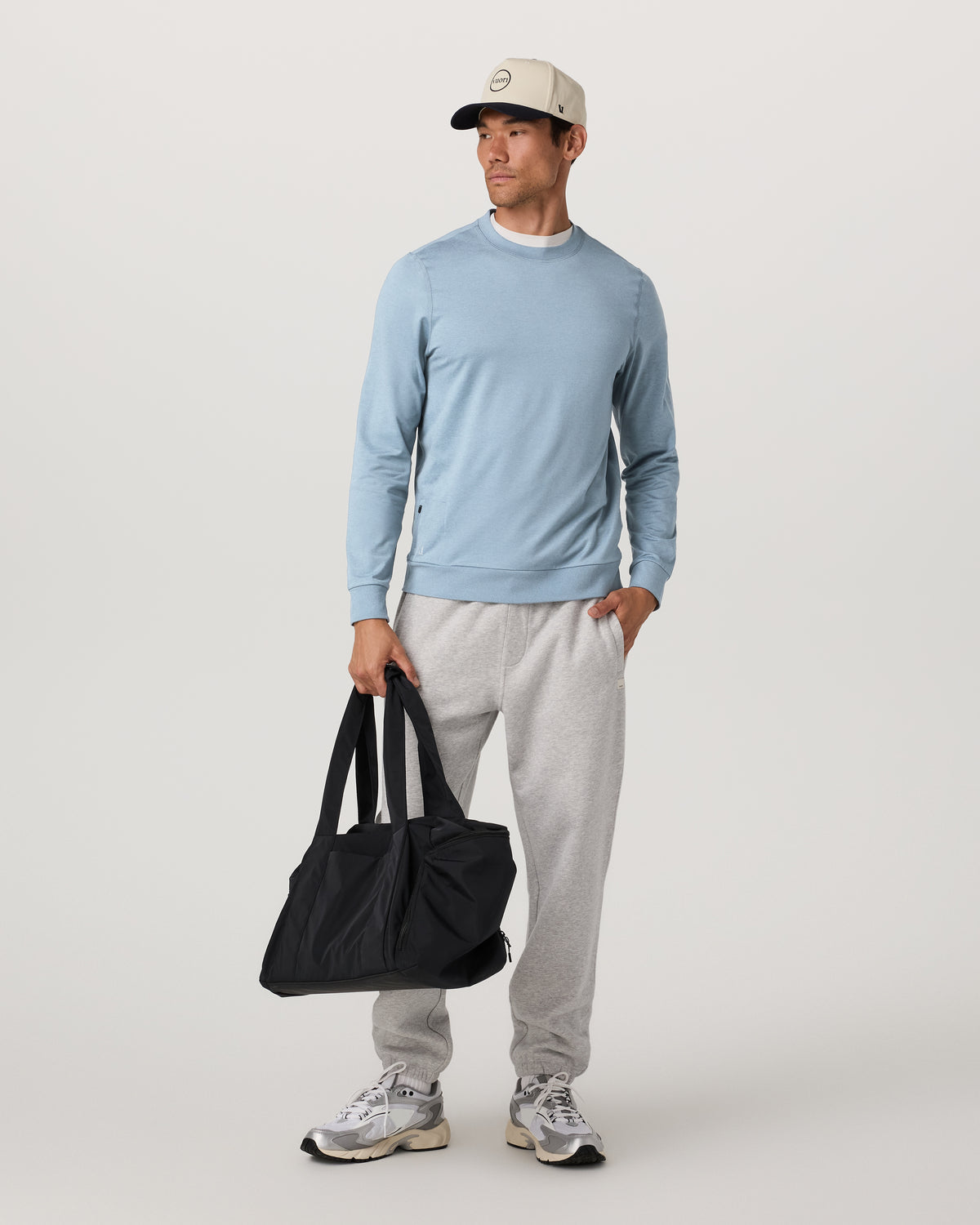 Men Vuori Ponto Performance Crew Men's Flint Heather Crew Neck