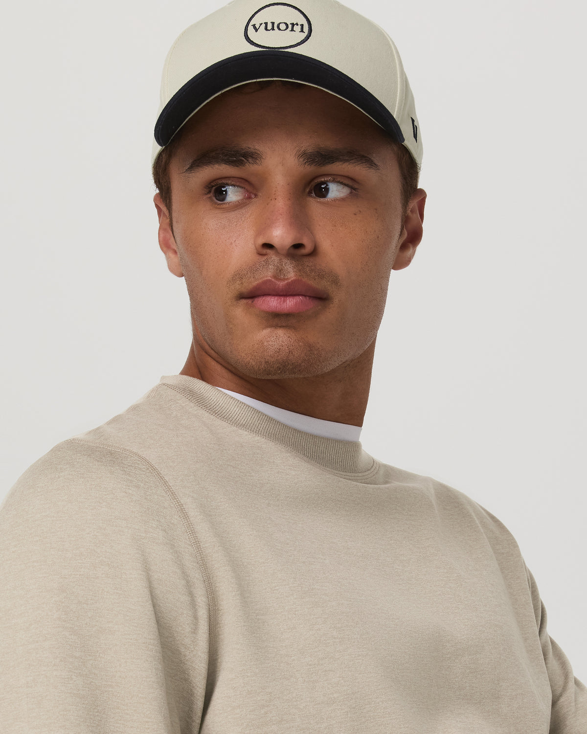 Men Vuori Ponto Performance Crew Men's Truffle Heather Crew Neck