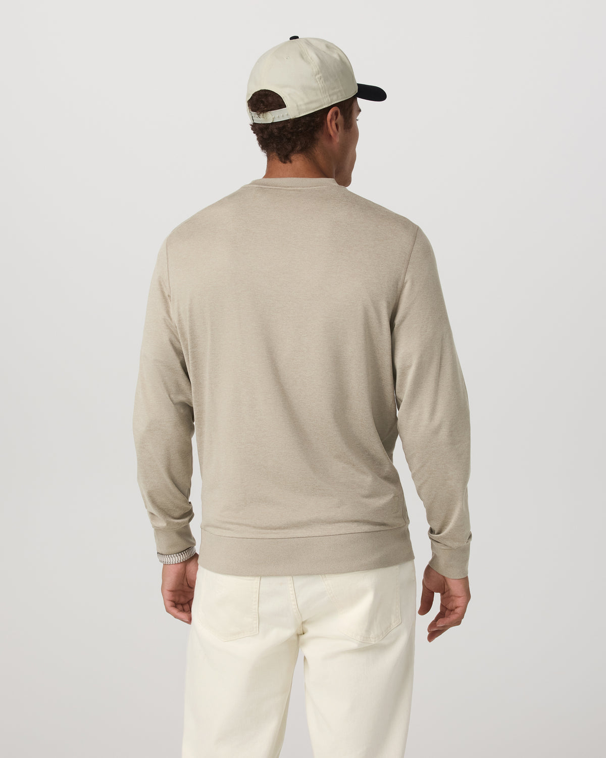 Men Vuori Ponto Performance Crew Men's Truffle Heather Crew Neck