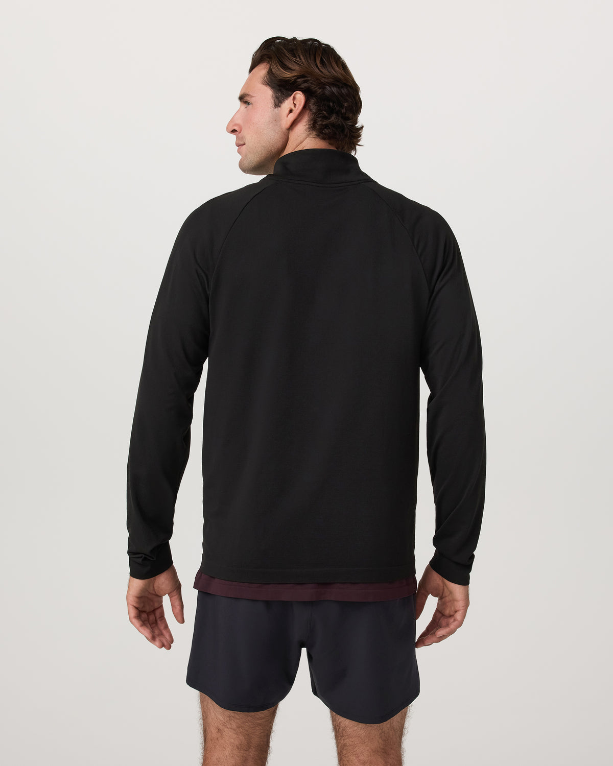 Men Vuori Clearview Seamless Quarter Zip Men's Black Long Sleeve