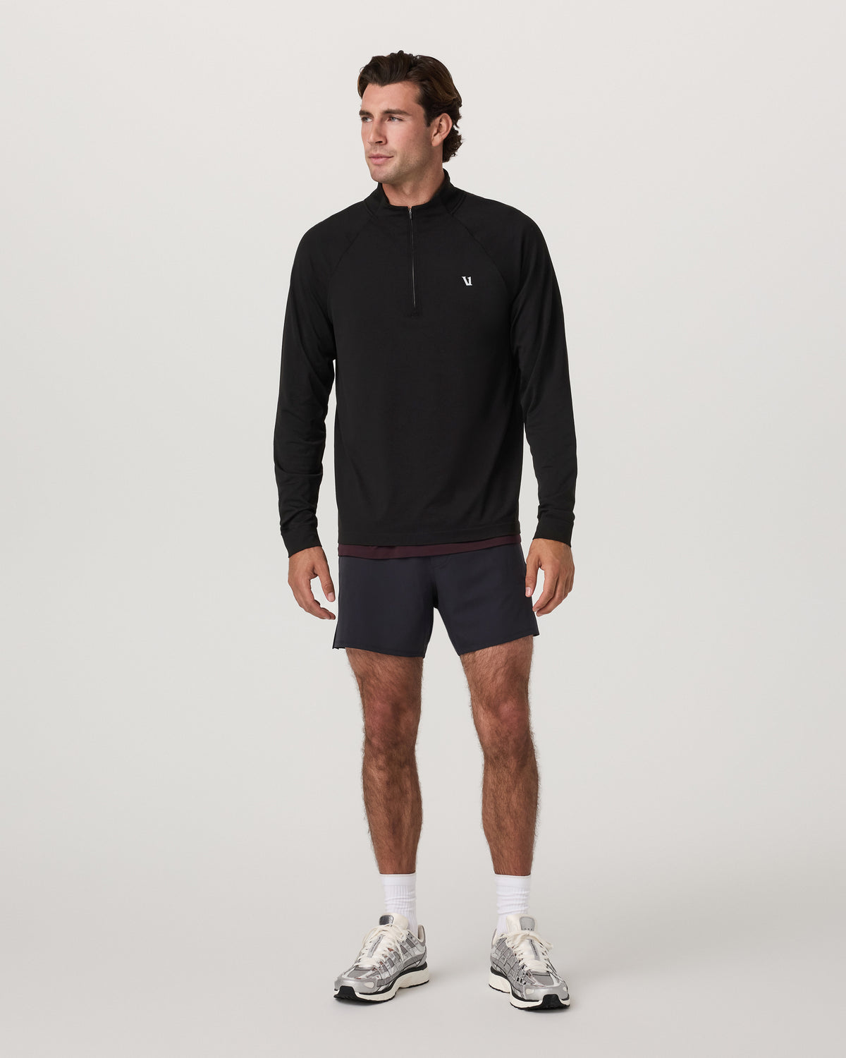 Men Vuori Clearview Seamless Quarter Zip Men's Black Long Sleeve