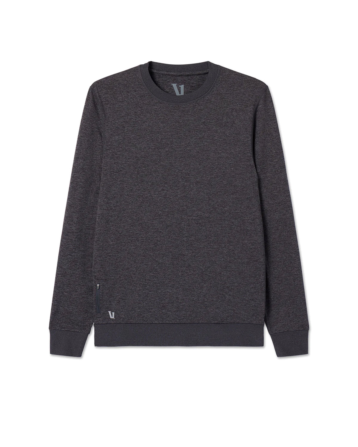 Men Vuori Ponto Performance Crew Charcoal Grey Crew Neck