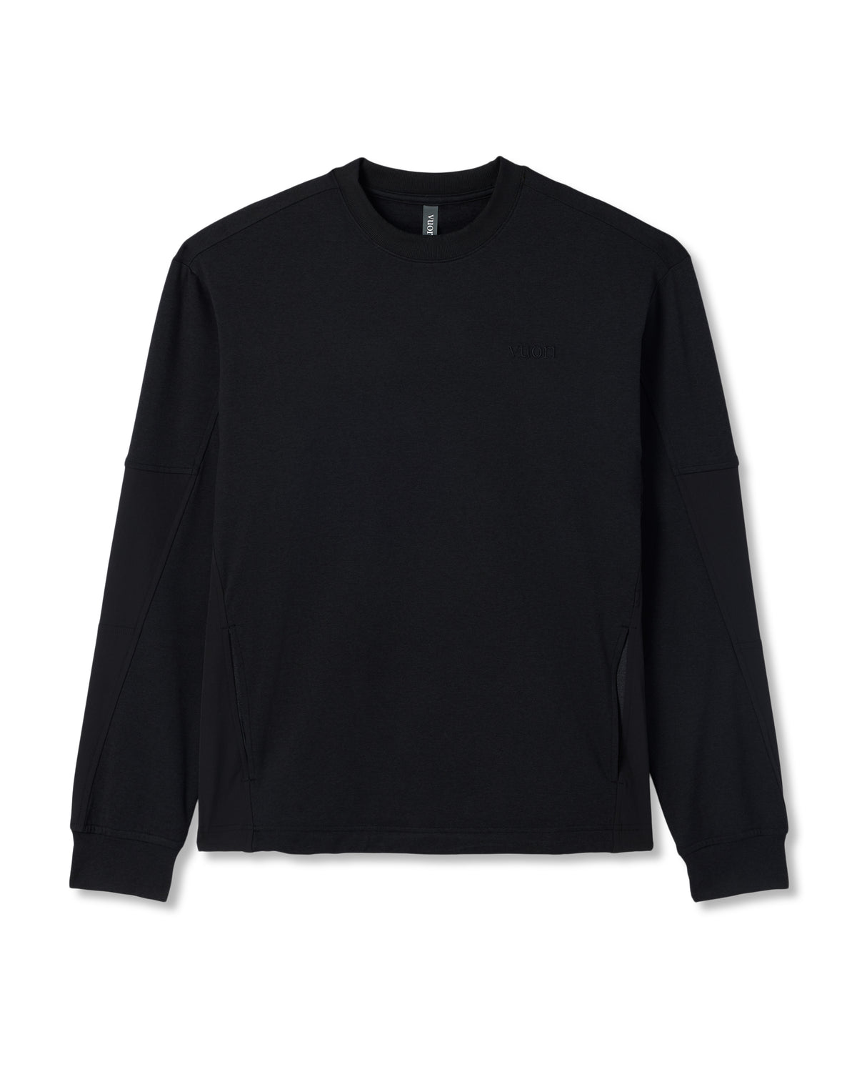 Men Vuori Coronado Mixed Media Crew Men's Black Heather Crewneck