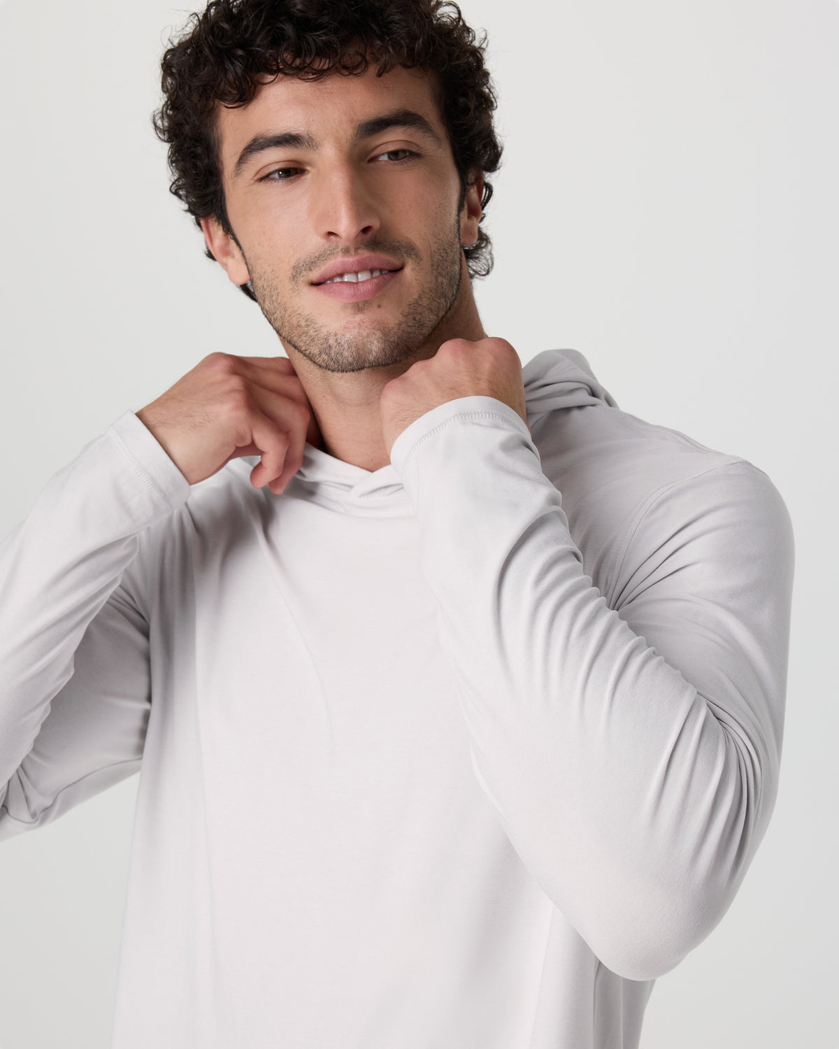 Men Vuori Strato Tech Hoodie Men's Frost Grey Workout Hoodie