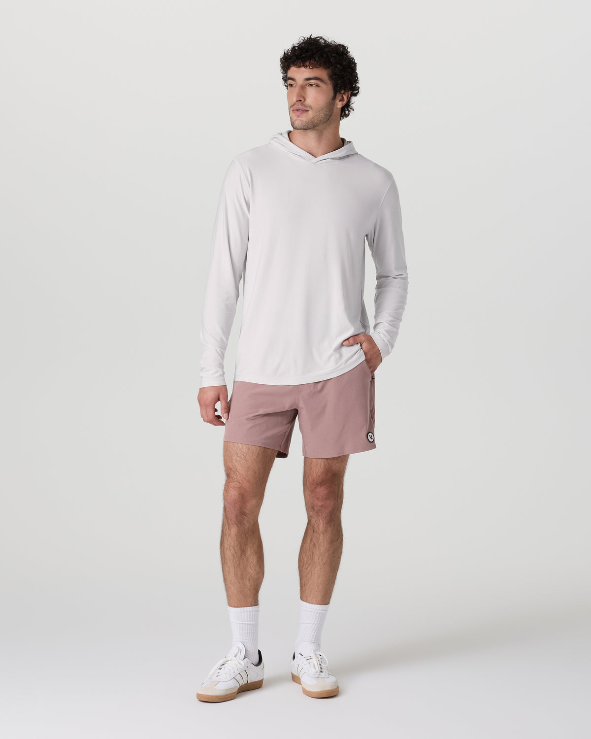 Men Vuori Strato Tech Hoodie Men's Frost Grey Workout Hoodie