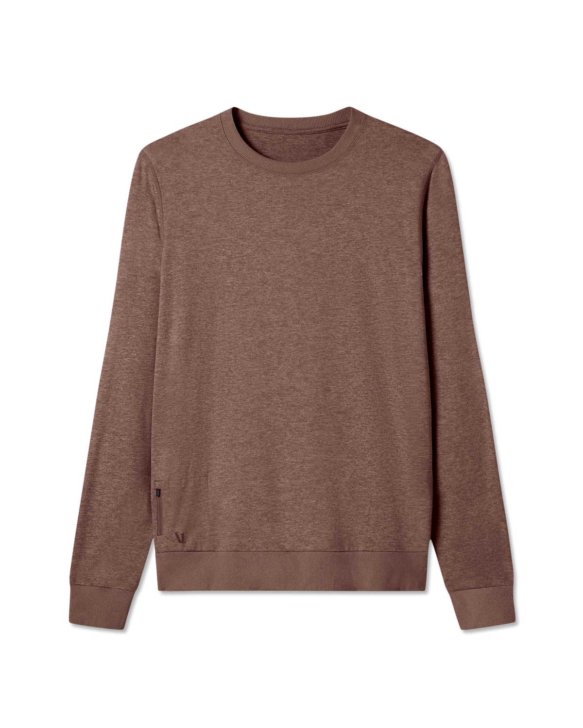 Men Vuori Ponto Performance Crew Men's Sable Heather Crew Neck