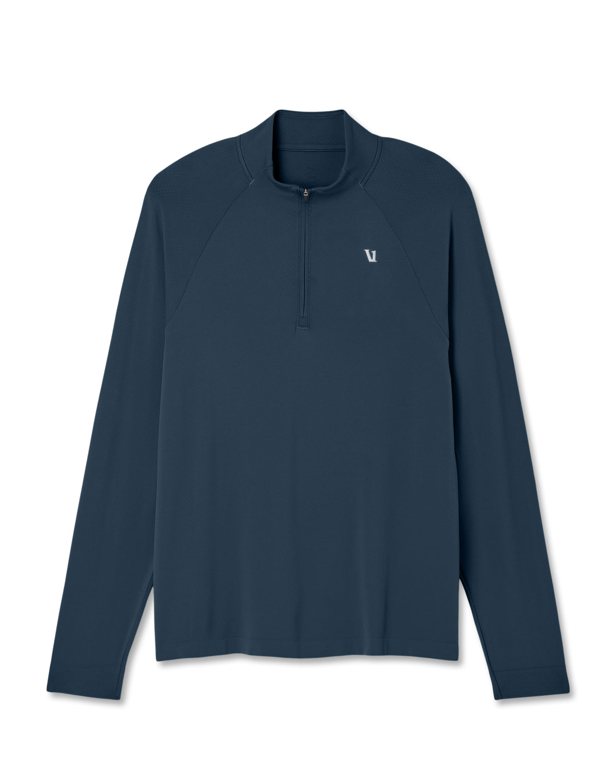 Men Vuori Clearview Seamless Quarter Zip Ocean Blue Long Sleeve