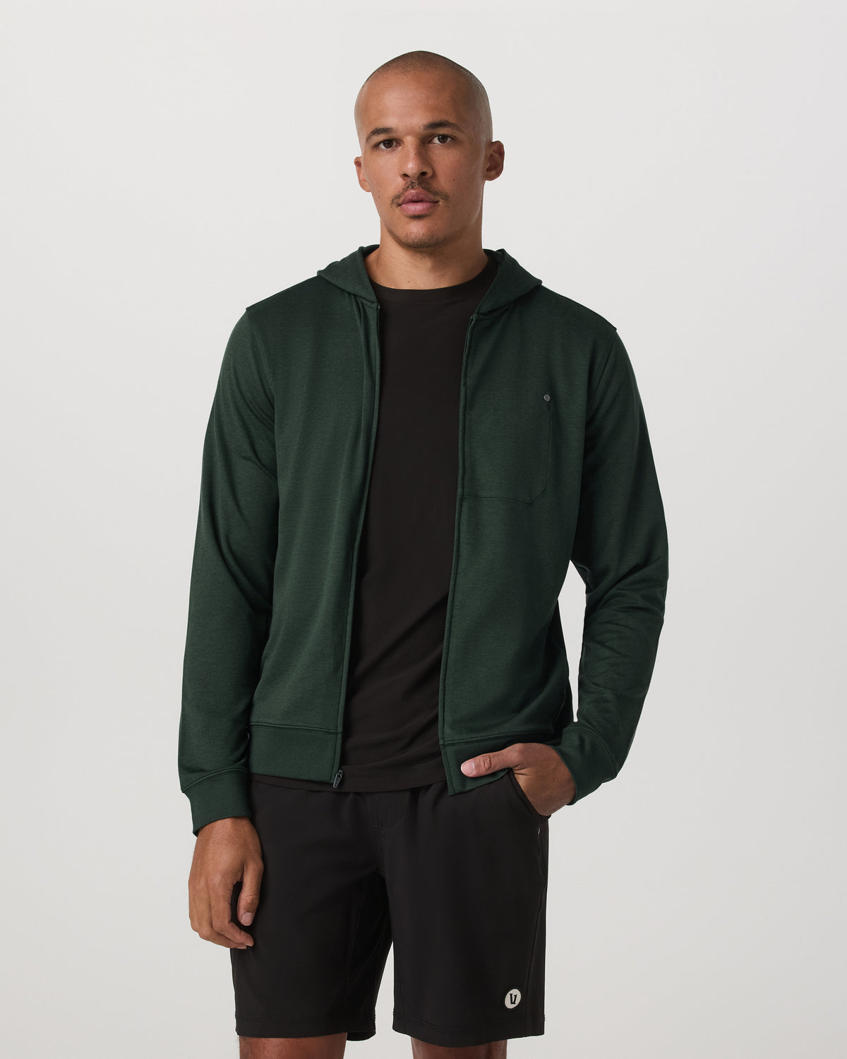 Men Vuori Ponto Full Zip Hoodie Men's Spruce Heather Hoodie