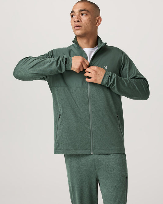 Men Vuori Men's Sunday Element Track Jacket Agate Green Heather