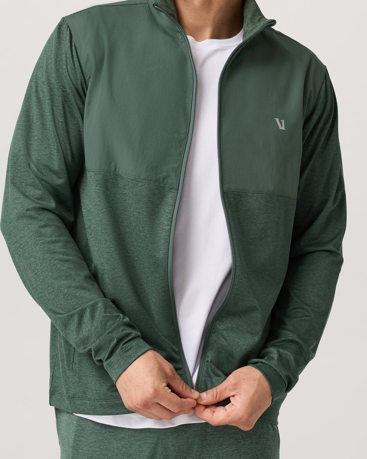 Men Vuori Men's Sunday Element Track Jacket Agate Green Heather