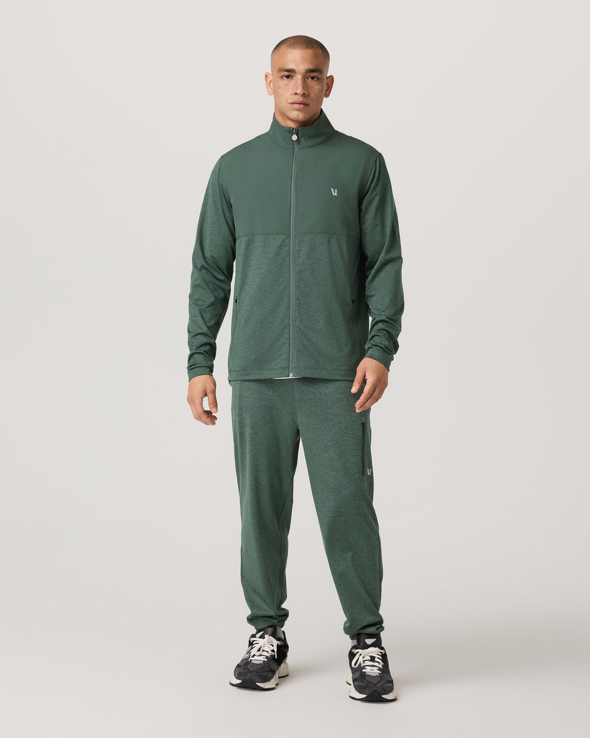 Men Vuori Men's Sunday Element Track Jacket Agate Green Heather