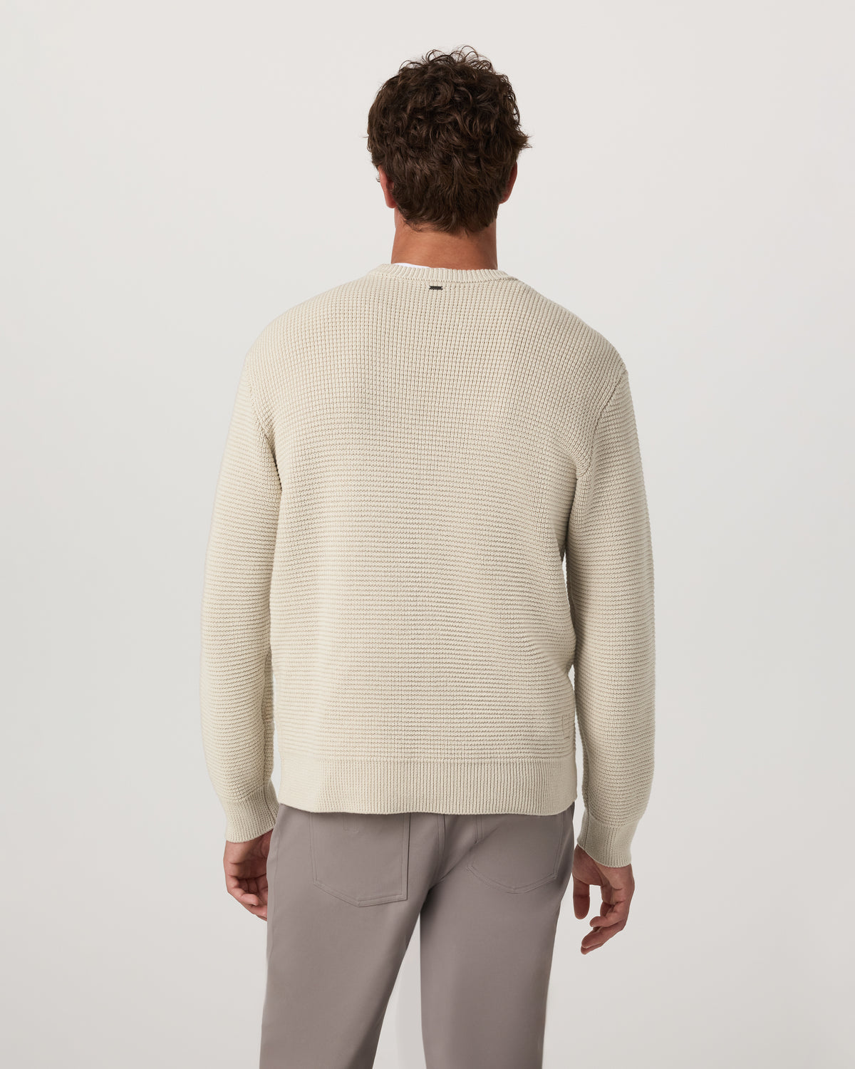 Men Vuori Denver Waffle Crew Sweater Men's Mushroom Wool Sweater