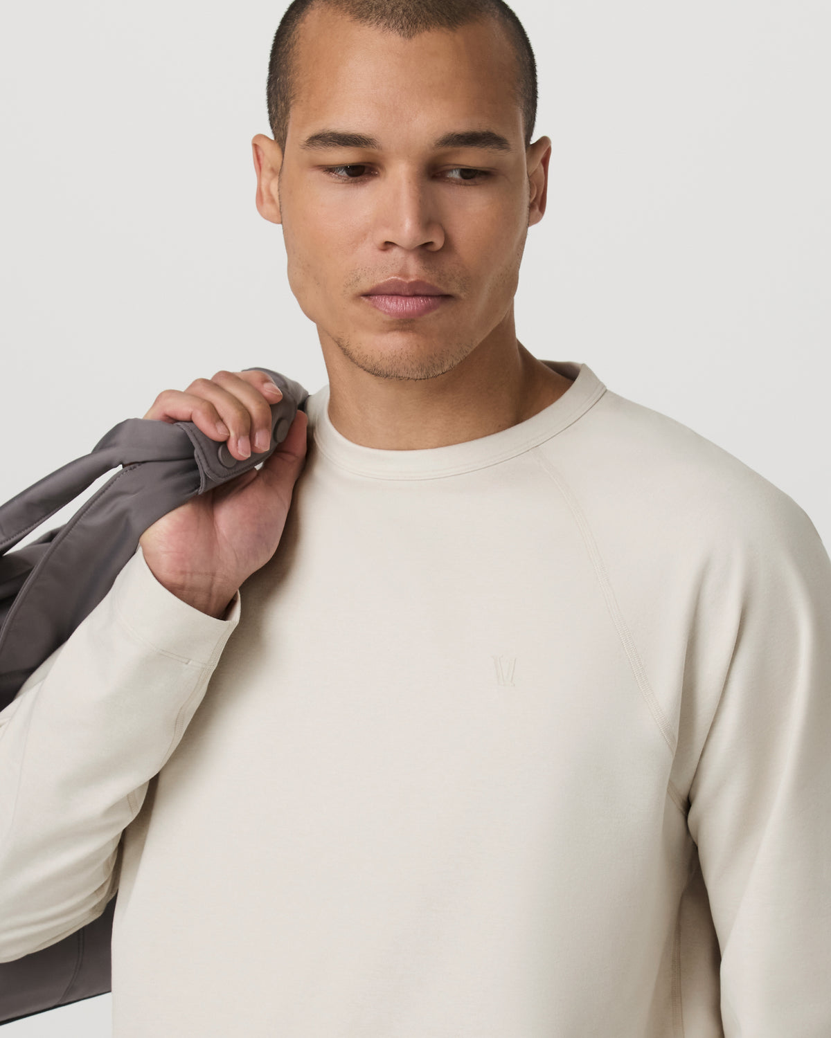 Men Vuori Coronado Crew - Relaxed Fit Men's Ivory Heather Crew