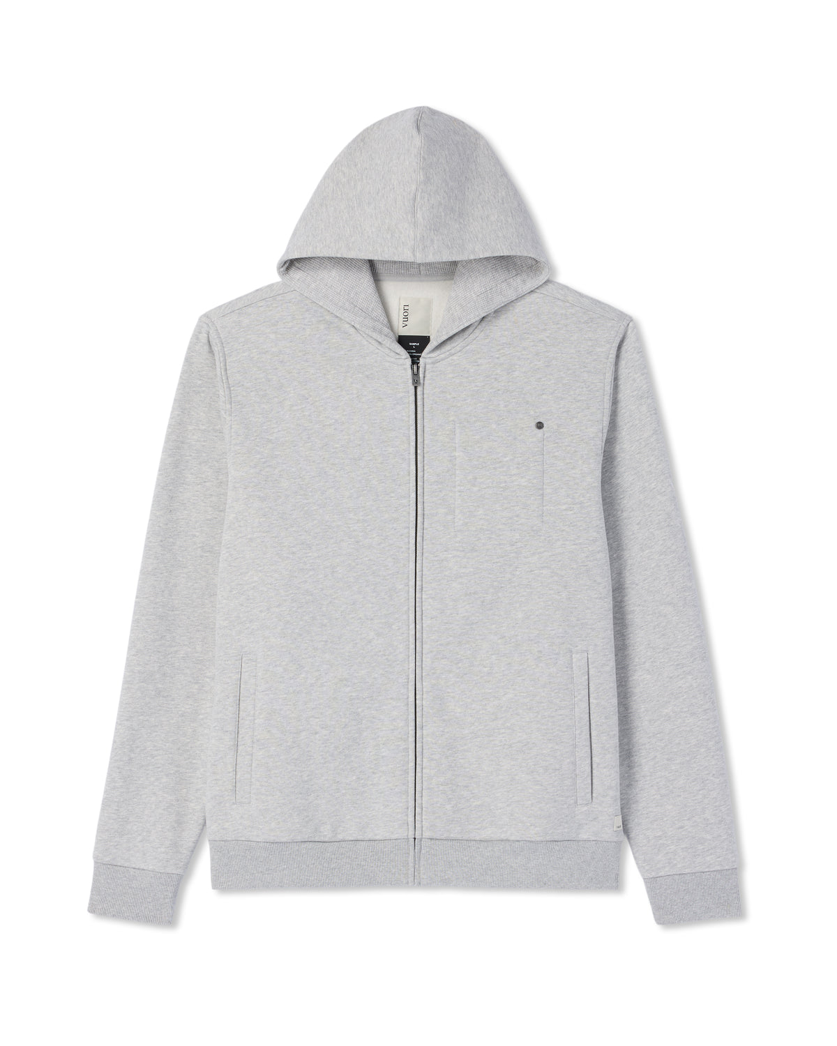 Men Vuori Seaside Full Zip 2.0 Men's Light Heather Grey Hoodie