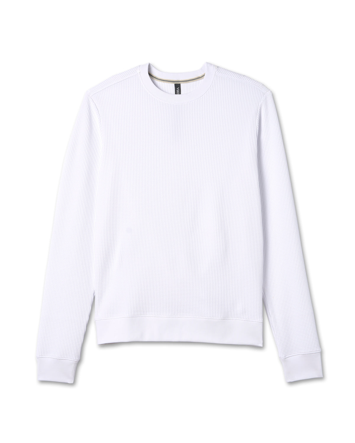 Men Vuori Jamestown Crew Men's White Waffle Crewneck