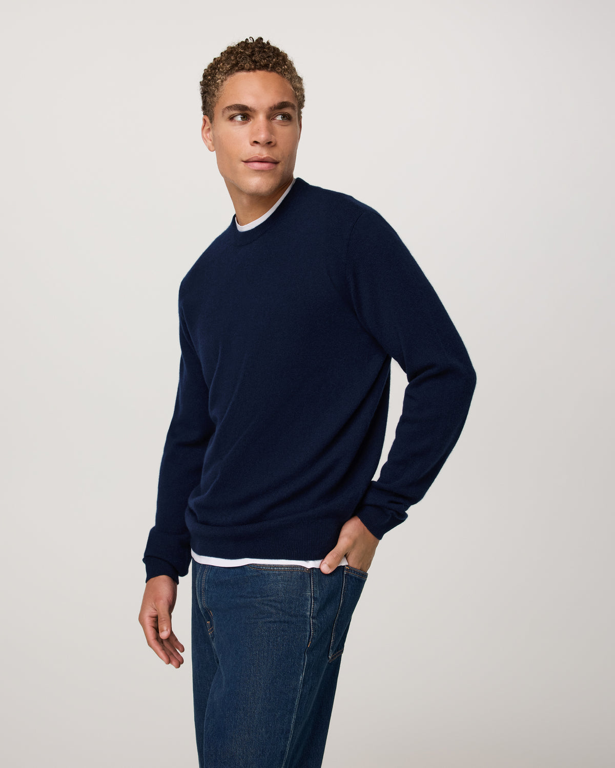Men Vuori Berik Cashmere Sweater Men's Sweater in Ink