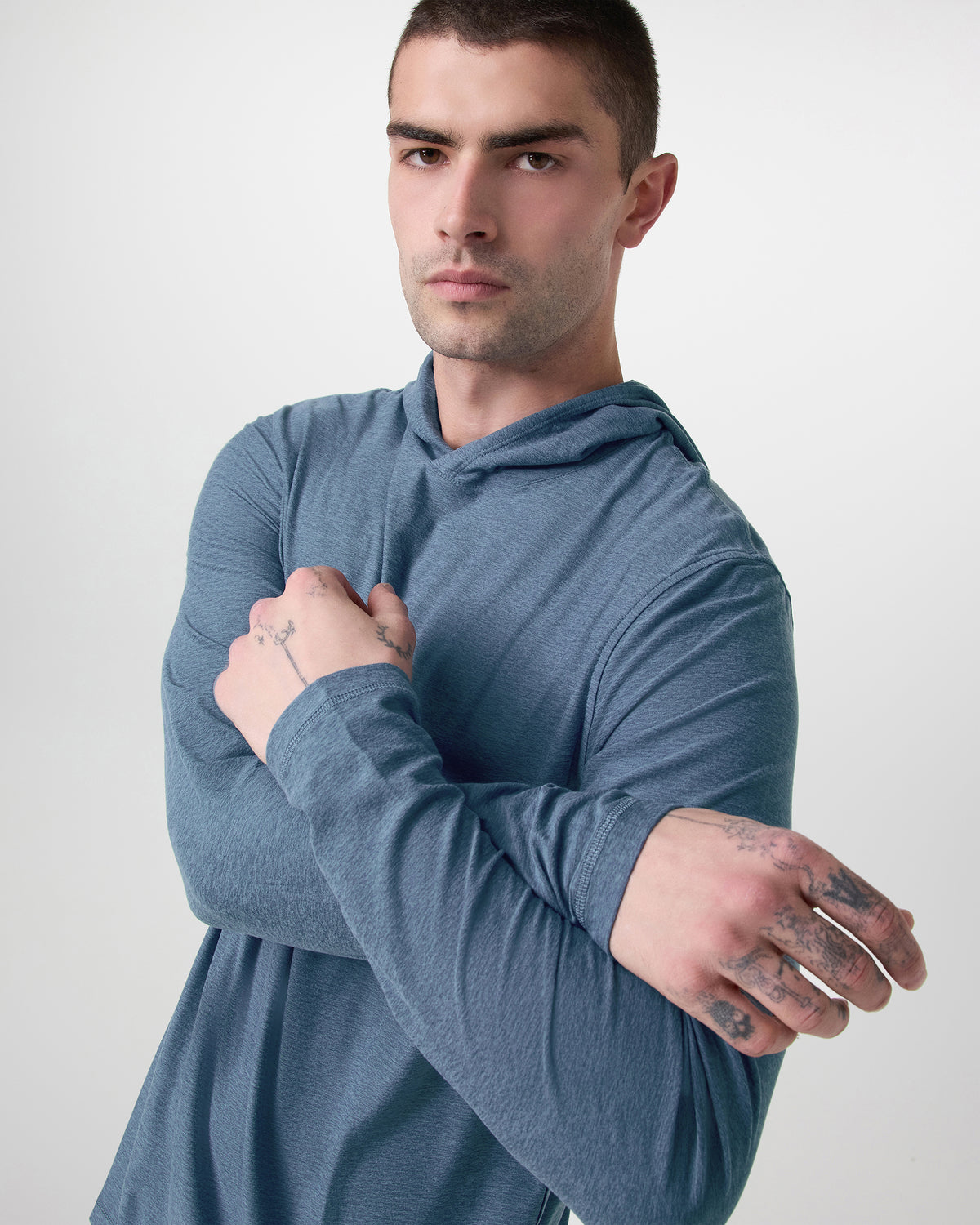 Men Vuori Strato Tech Hoodie Men's Pool Blue Workout Hoodie