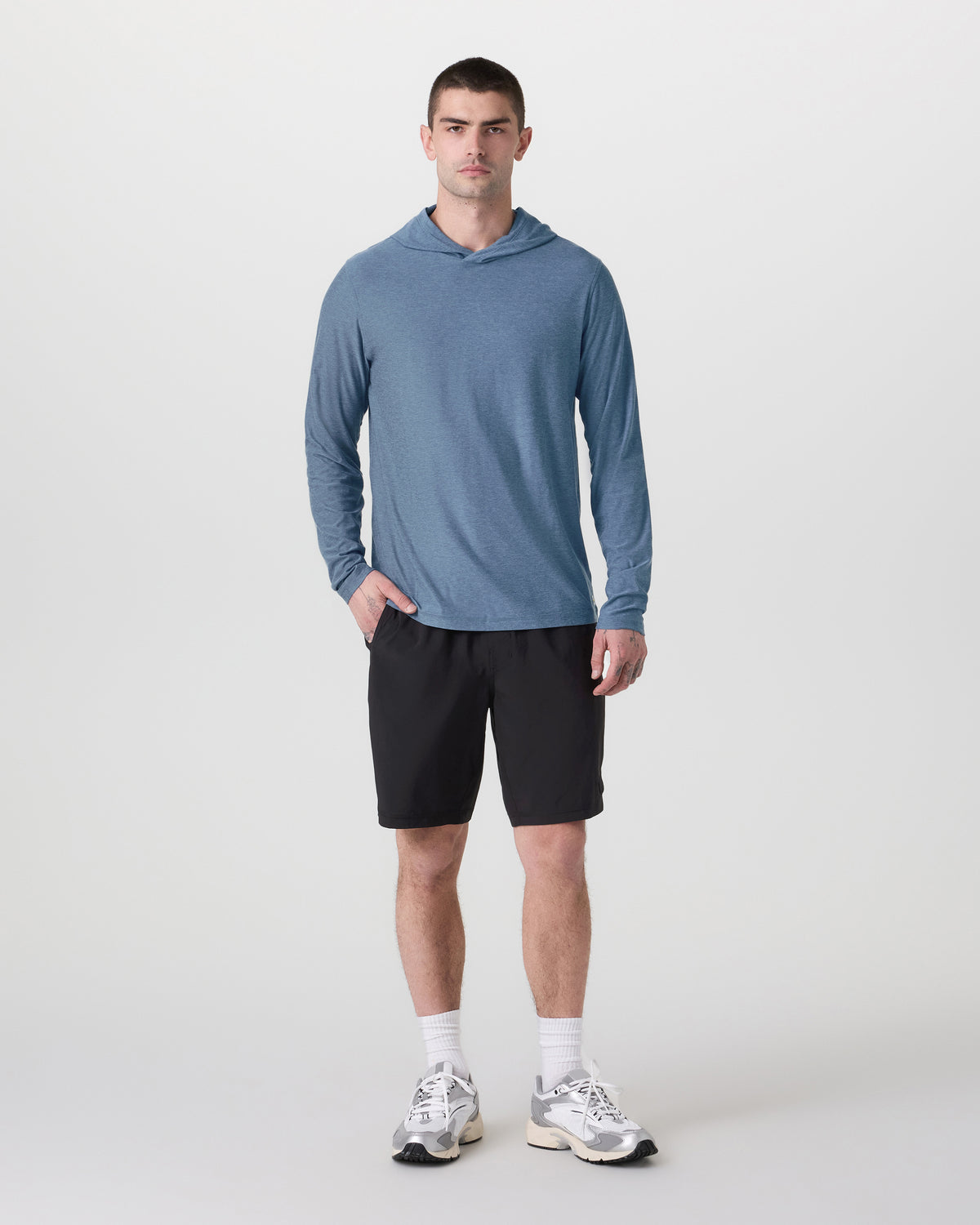 Men Vuori Strato Tech Hoodie Men's Pool Blue Workout Hoodie