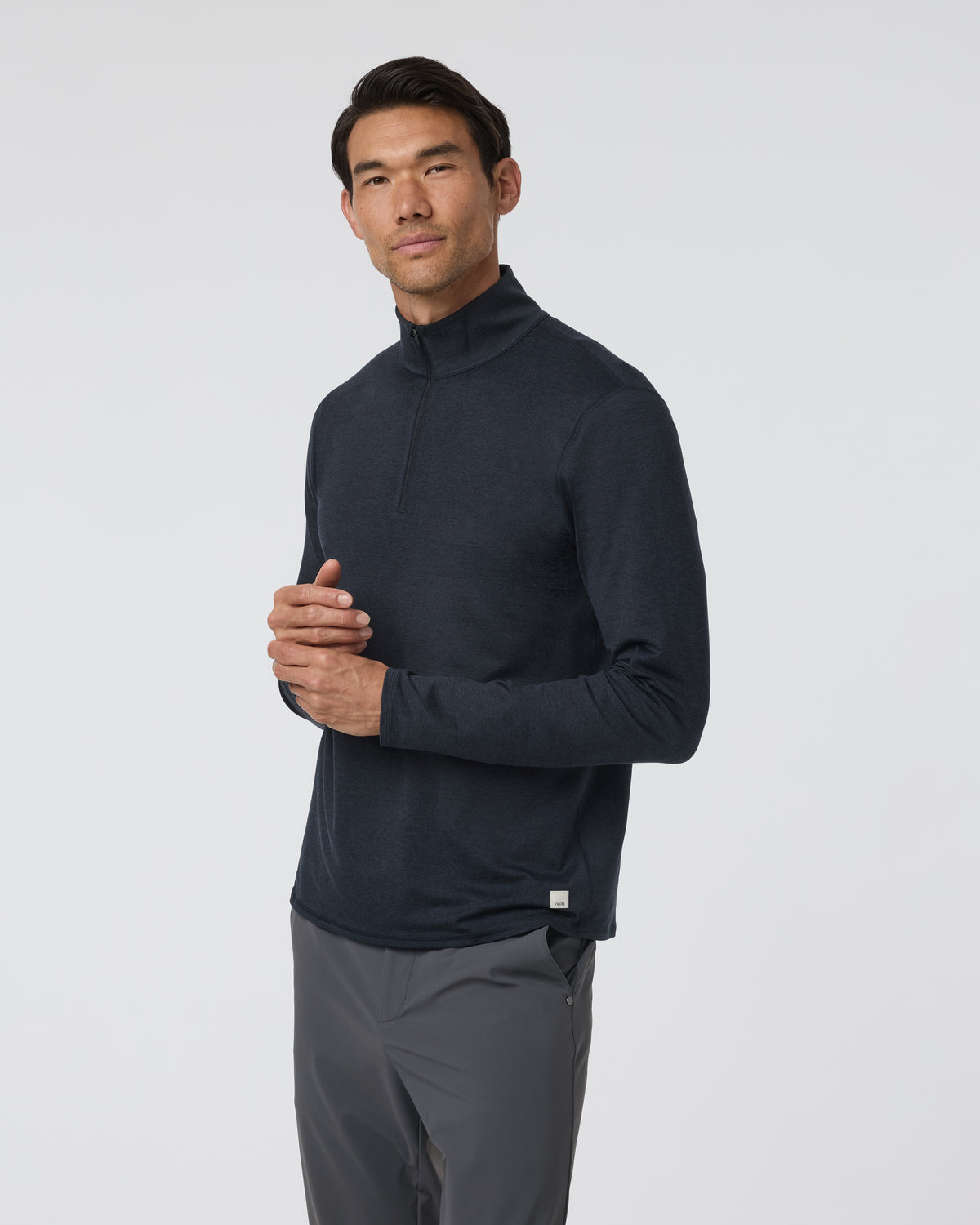 Men Vuori Ponto Half Zip Mock Neck Ink Heather