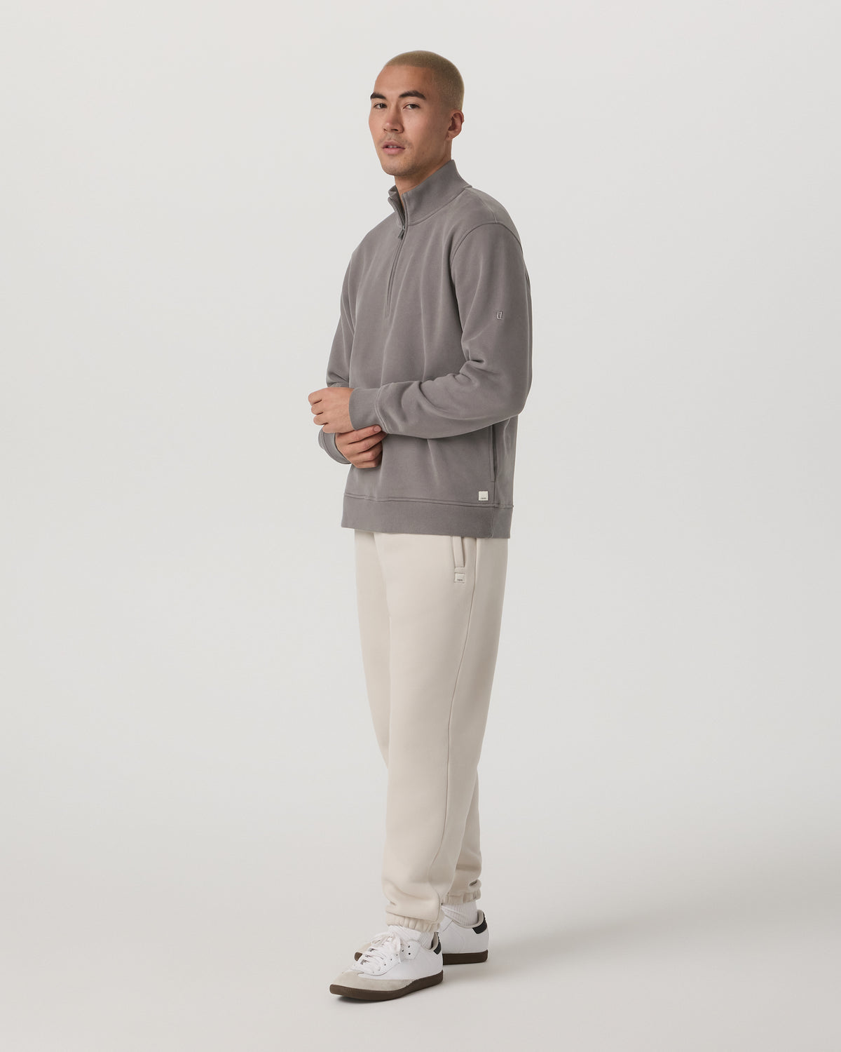 Men Vuori Seaside 1/2 Zip Classic Men's Cavern Grey Pullover