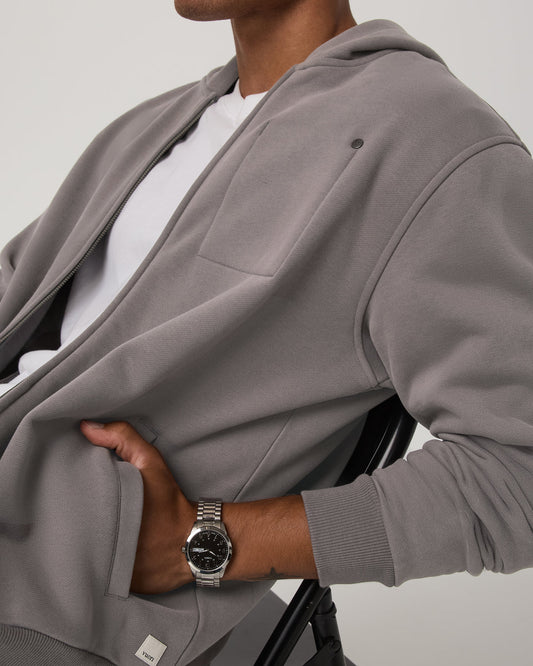 Men Vuori Seaside Full Zip 2.0 Men's Cavern Grey Full Zip Hoodie
