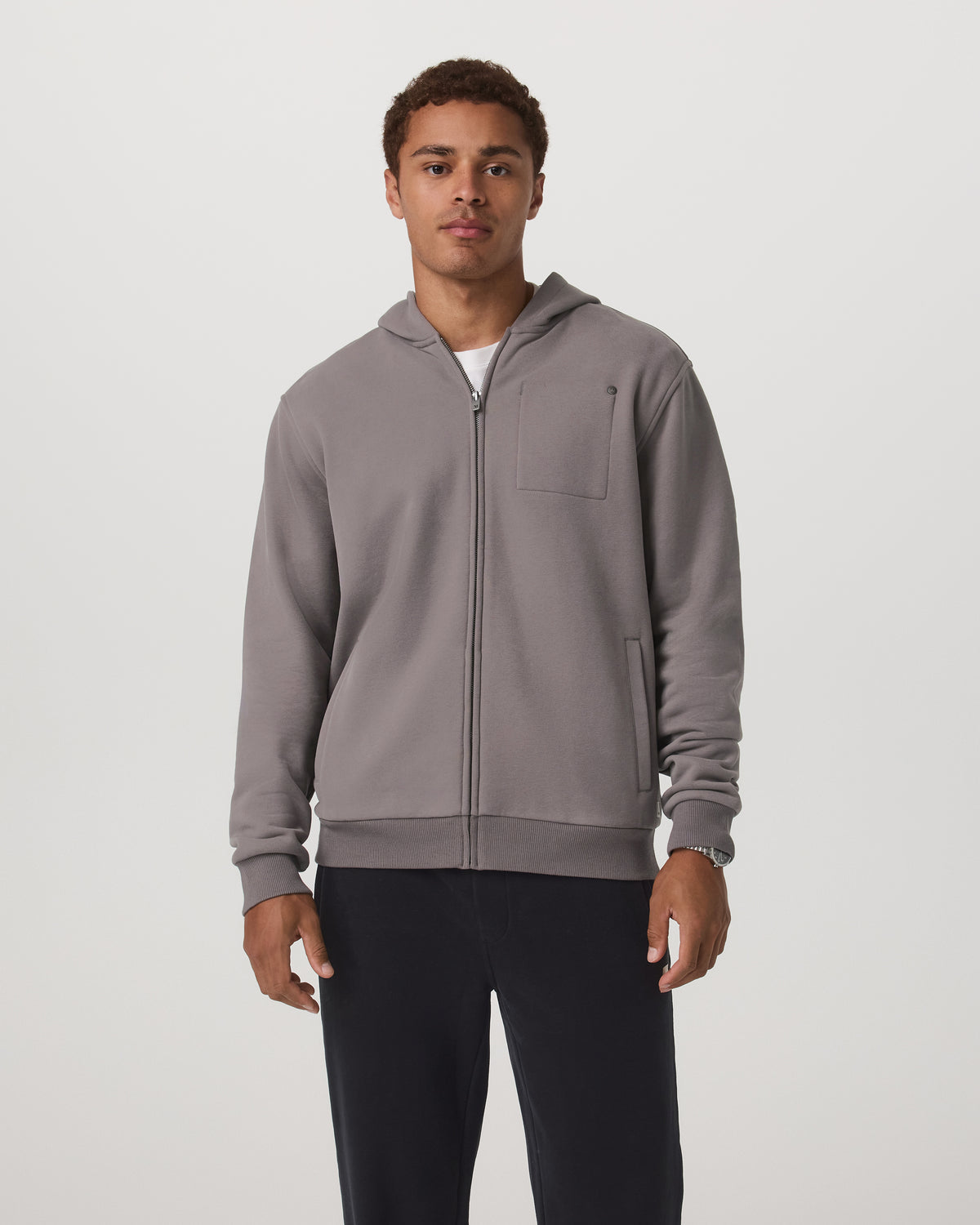Men Vuori Seaside Full Zip 2.0 Men's Cavern Grey Full Zip Hoodie