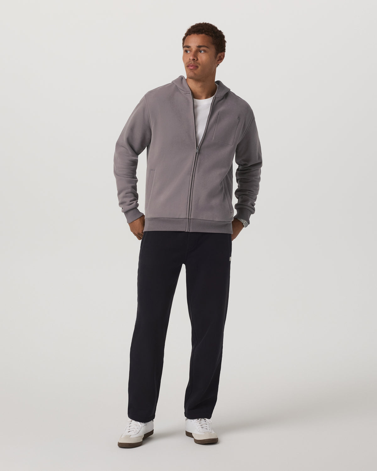 Men Vuori Seaside Full Zip 2.0 Men's Cavern Grey Full Zip Hoodie
