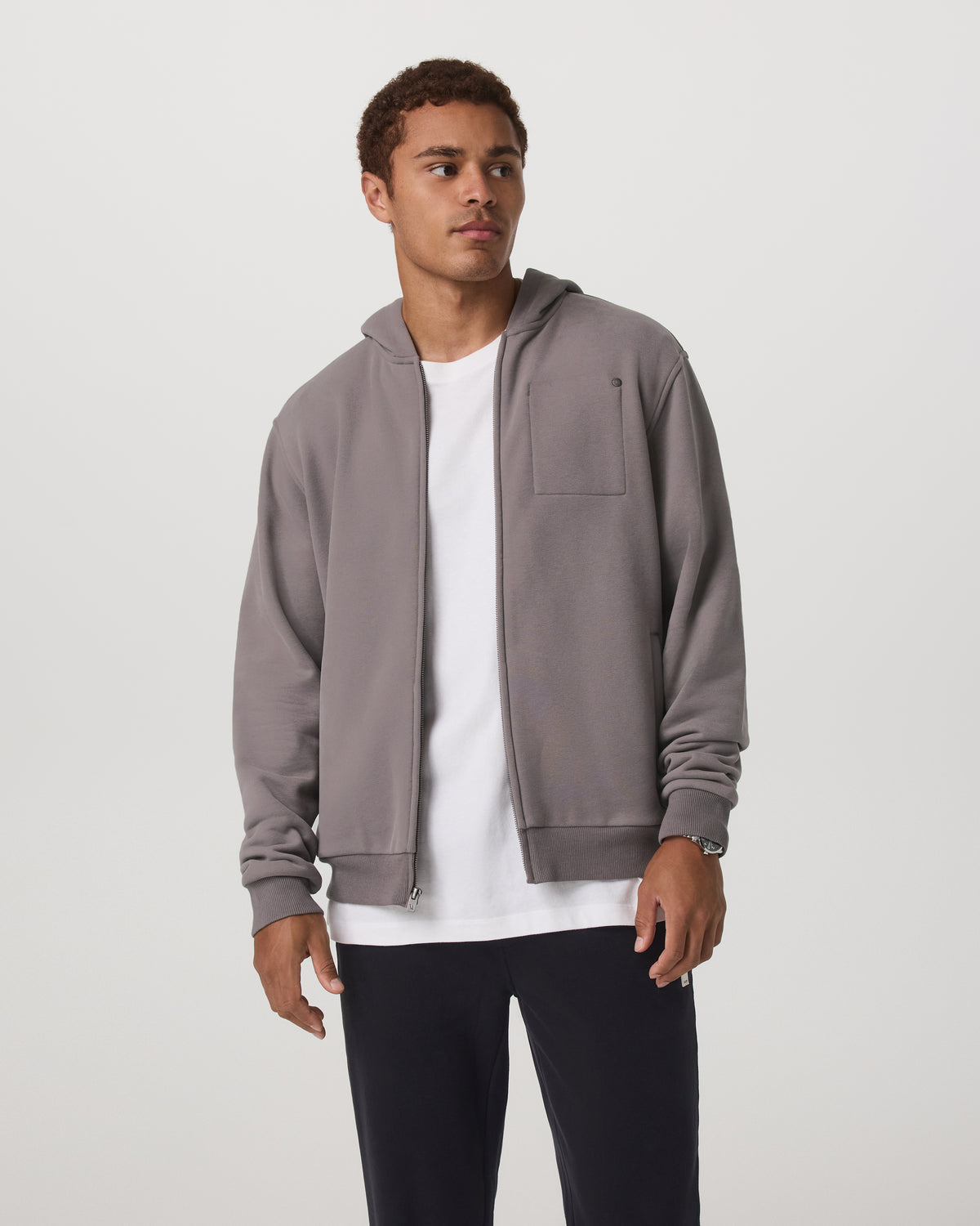 Men Vuori Seaside Full Zip 2.0 Men's Cavern Grey Full Zip Hoodie