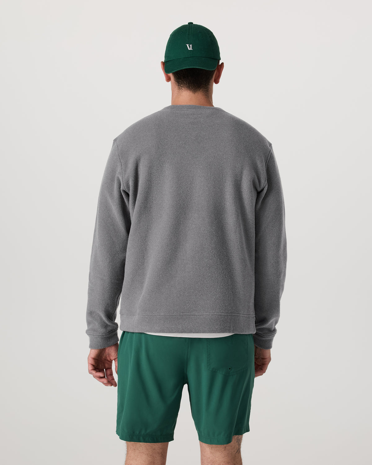 Men Vuori Beach Fleece Crew Men's Pinecone Heather Crewneck