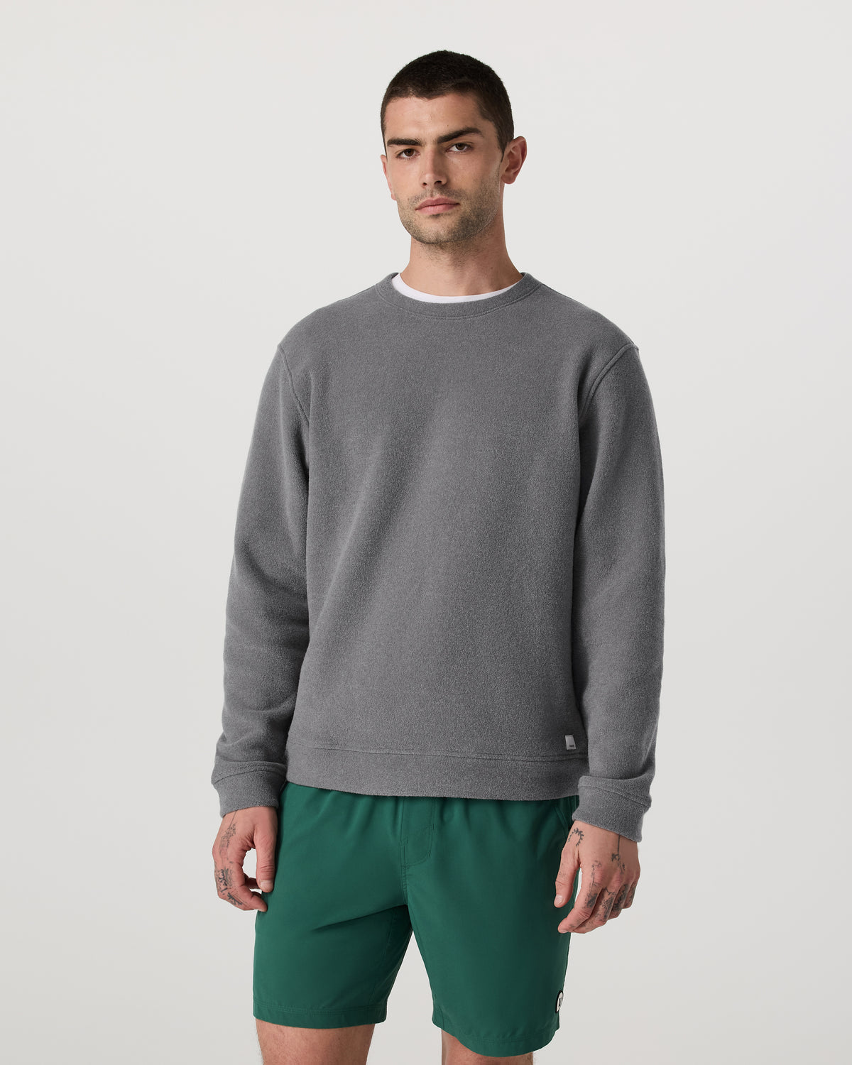 Men Vuori Beach Fleece Crew Men's Pinecone Heather Crewneck
