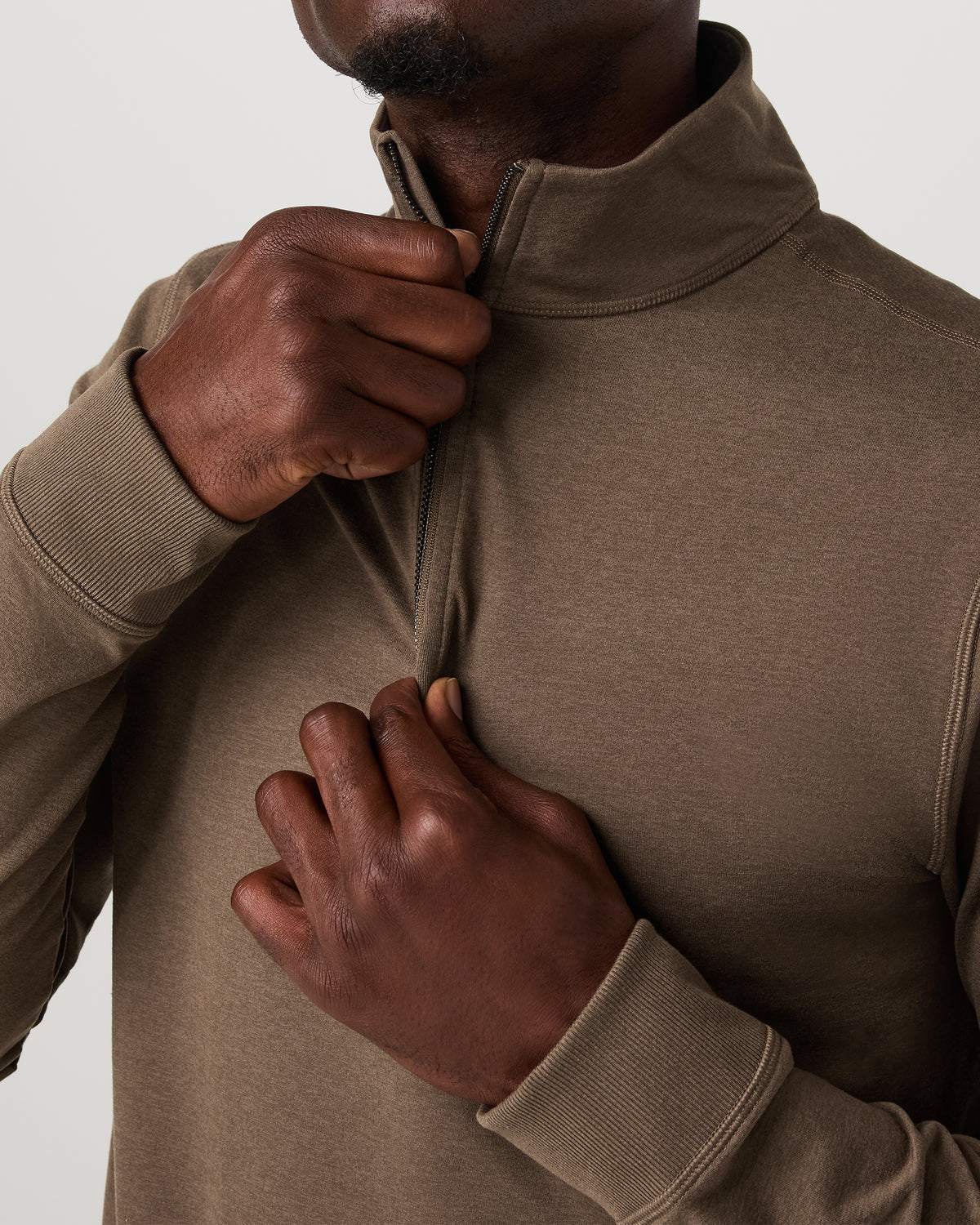 Men Vuori Coronado 1/2 Zip Men's Espresso Heather Pullover