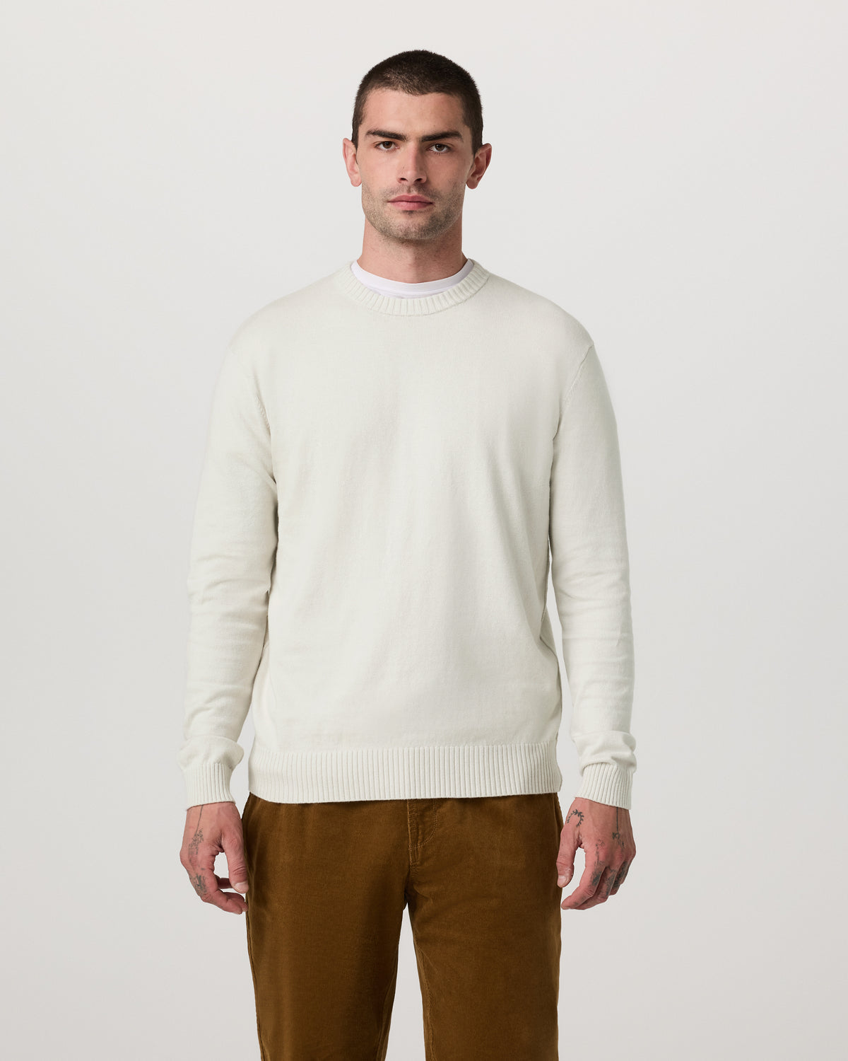 Men Vuori Fluent Sweater Men's Winter Grey Cashmere Sweater