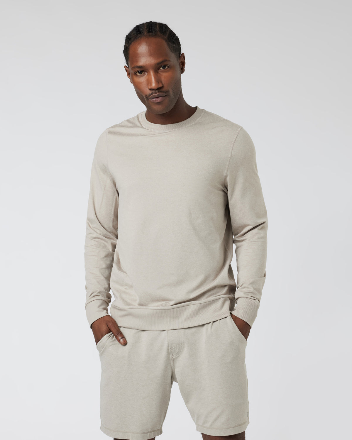 Men Vuori Ponto Performance Crew Dark Salt Heather Pullover