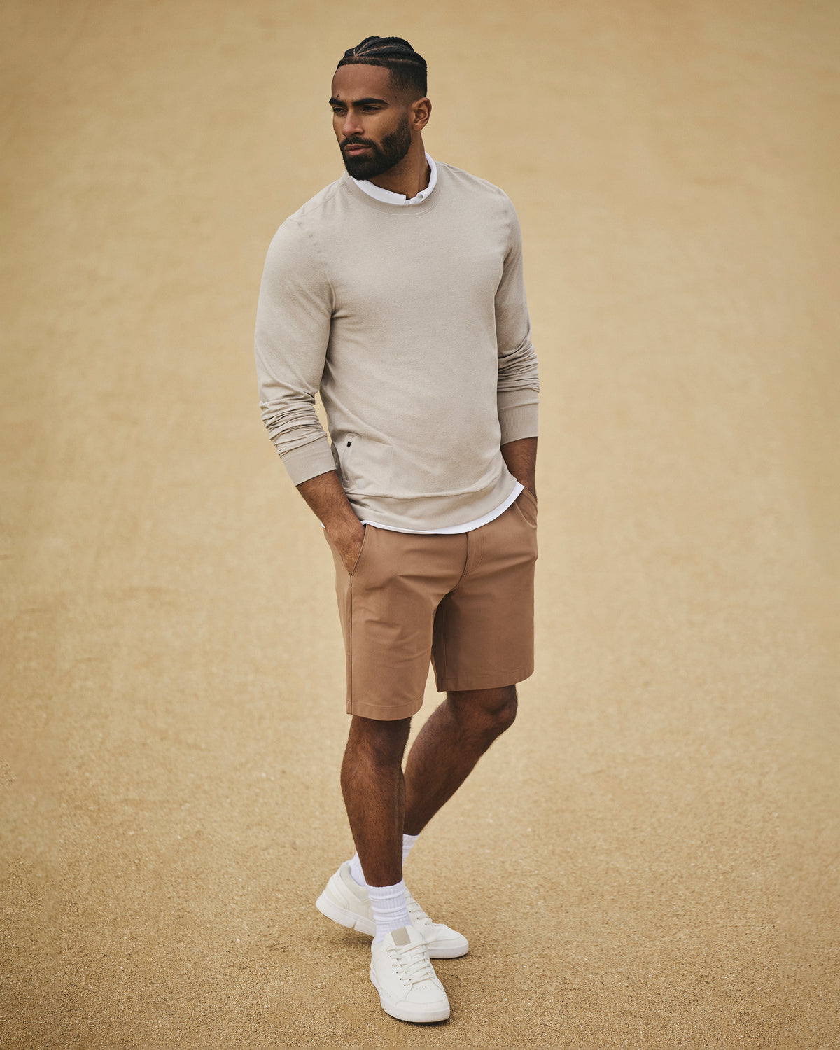 Men Vuori Ponto Performance Crew Dark Salt Heather Pullover