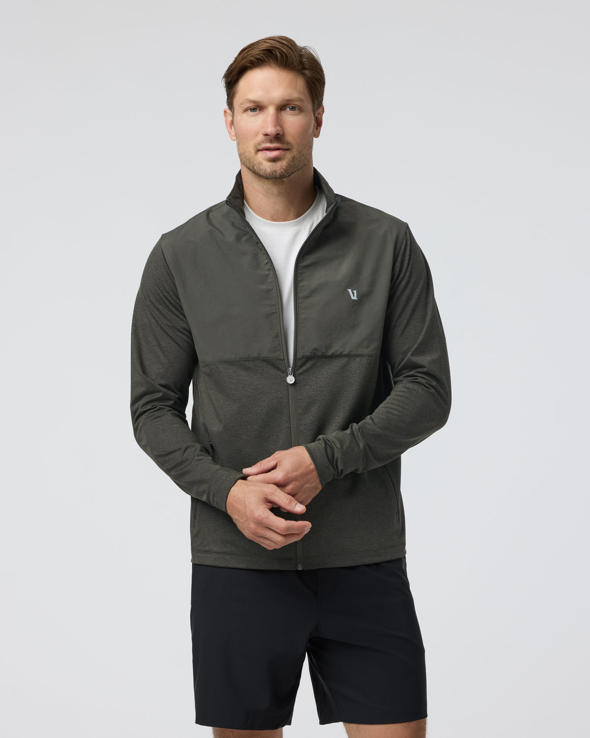 Men Vuori Sunday Element Track Jacket Kale Heather