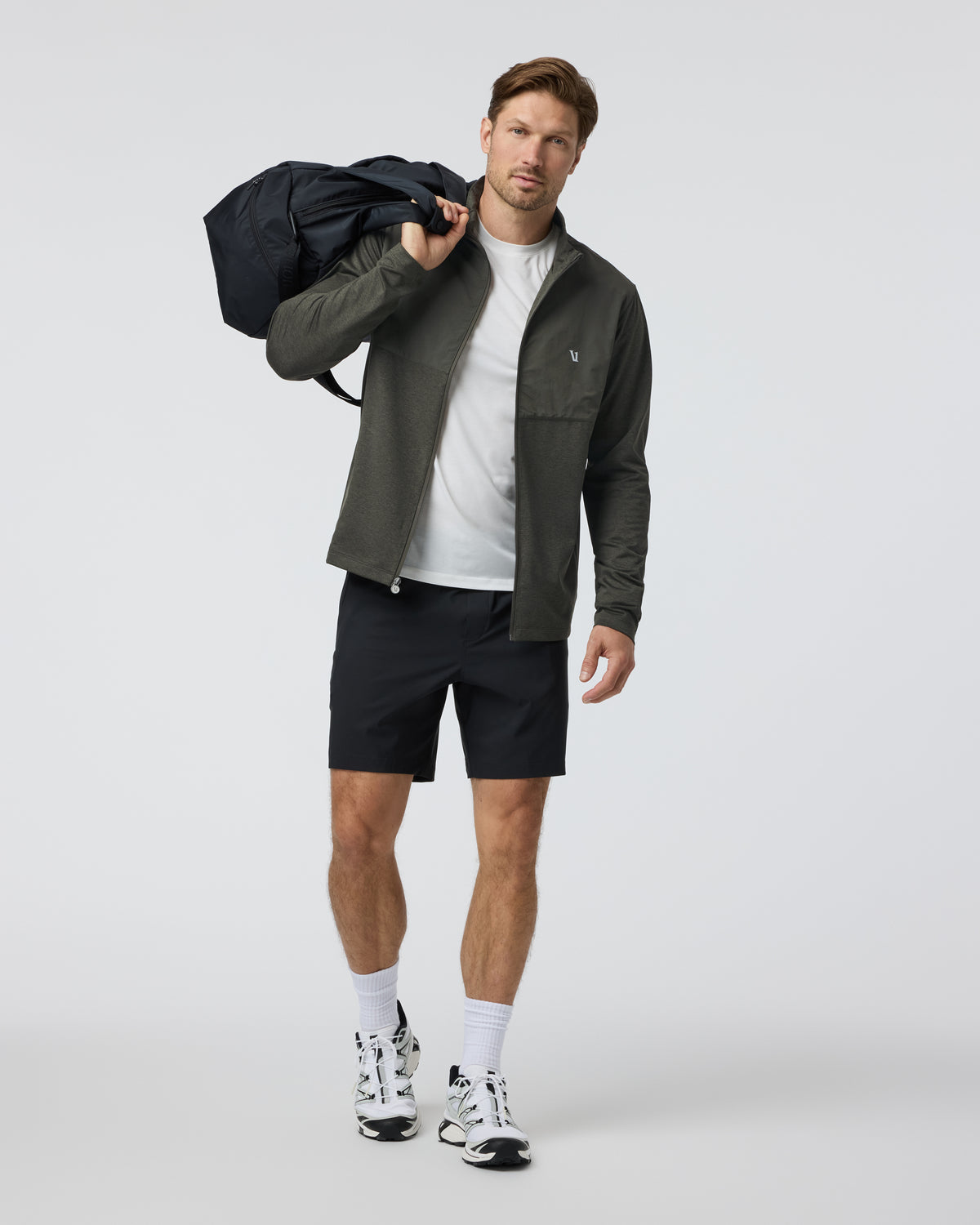 Men Vuori Sunday Element Track Jacket Kale Heather
