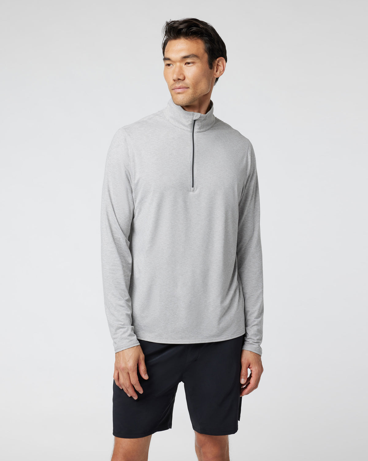 Men Vuori Ease Performance Half Zip 2.0 Light Heather Grey