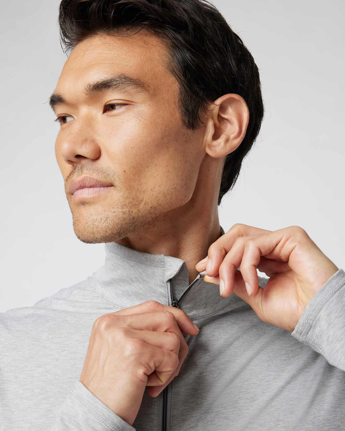 Men Vuori Ease Performance Half Zip 2.0 Light Heather Grey
