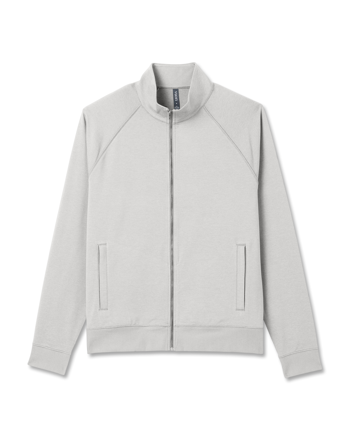Men Vuori Coronado Novelty Full Zip Salt Heather Mock Neck Jacket